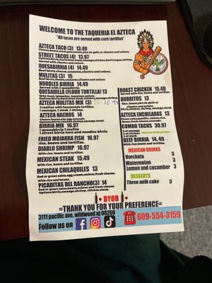 Menu photo 4 Taqueria El Azteca Wildwood, NJ Menu photo 4 Taqueria El Azteca Wildwood, NJ