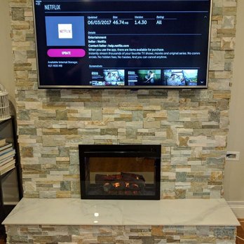 BC Pro TV Wall Mounting - Another TV installed on rock surface... - Home Theatre Installation Near Me
