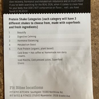 Fit Bites - the ingredients of a protein shake - Nutritionists Near Me - Southgate, Michigan