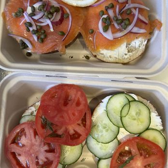 Brick Street Bagels - tomato bagel and lox bagel - Bagels Near Me - Boston, Massachusetts