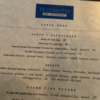 La Cosecha Bar + Restaurant - Menu - Spanish Near Me - Paso Robles, California