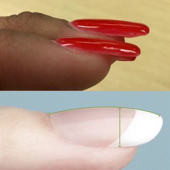 N&J Nails - Top is my nail with no arch. Bottom is an example of a nice acrylic arch. - Nail Salons Near Me - Aiea, Hawaii N&J Nails - Top is my nail with no arch. Bottom is an example of a nice acrylic arch. - Nail Salons Near Me - Aiea, Hawaii