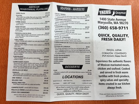 Menu photo 2 Tacos Guaymas Marysville, WA Menu photo 2 Tacos Guaymas Marysville, WA