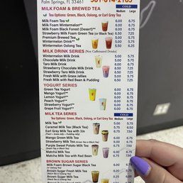 Tea menu Tea menu