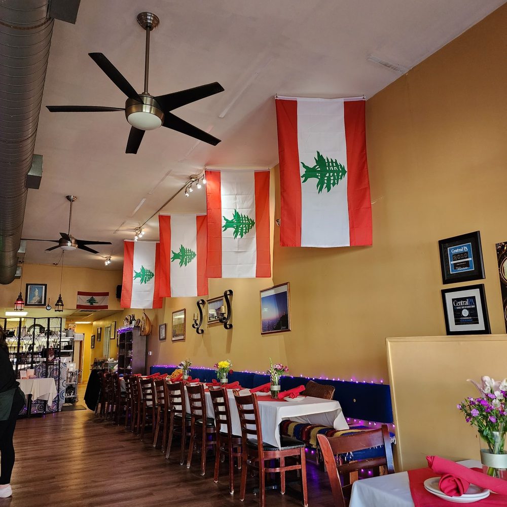 Cedars Restaurant - a dining area with a ceiling fan - Lebanese Near Me - Camp Hill, Pennsylvania Cedars Restaurant - a dining area with a ceiling fan - Lebanese Near Me - Camp Hill, Pennsylvania