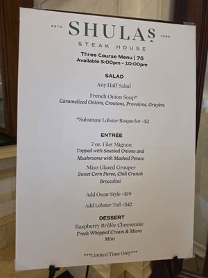 Menu photo 1 Shula's Steak House Naples, FL Menu photo 1 Shula's Steak House Naples, FL