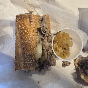 Uncle Gus' Steaks - Cheesesteak fried onions on the side. - Cheesesteaks Near Me - Philadelphia, Pennsylvania Uncle Gus' Steaks - Cheesesteak fried onions on the side. - Cheesesteaks Near Me - Philadelphia, Pennsylvania