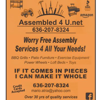 Assembled 4 u - Furniture Assembly Near Me - Ballwin, Missouri