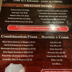 Mac McGee - Beer menu