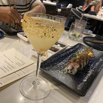 Norikase - Nori margarita and surf n turf roll. Wagyu beef, shrimp tempura, grilled asparagus, caramelized onions with eel sauce! - Sushi Bars Near Me - Jacksonville, Florida