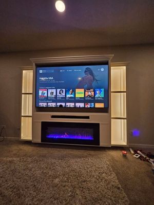 Floating Built-in entertainment center - The client was requesting a built in wall unit which she let me design. Floating Built-in entertainment center - The client was requesting a built in wall unit which she let me design.