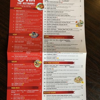 Vim Thai Restaurant - Take Out Menu 4/12/2022 - Thai Near Me - Medford, Oregon
