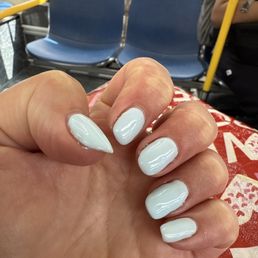 Looks like shit , every nail is bumpy on top and uneven