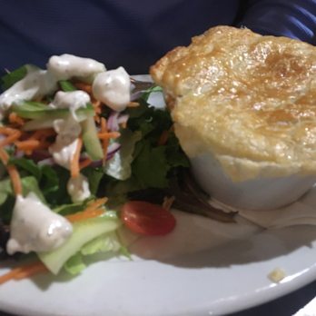 Elephant & Castle - Shepard's Pie: salty but steaming and flavorful. Salad and dressing was delicious. - Pubs Near Me - Boston, Massachusetts