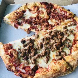 Old Corner Store - Half bacon half sausage pizza