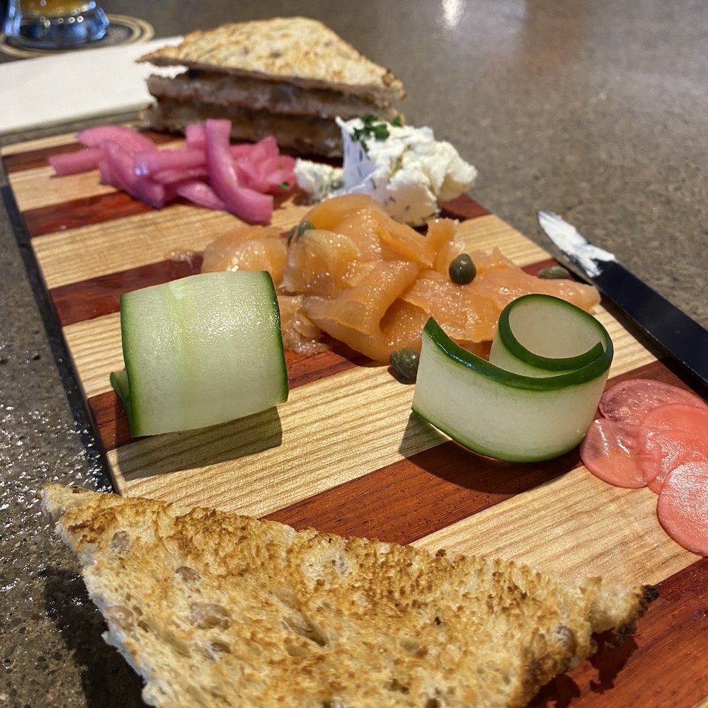 Decew Falls Brewing - Salmon toast platter. - Breweries Near Me - St. Catharines, Ontario