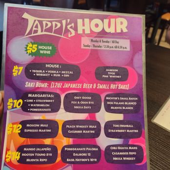 Tappi Sushi & Grill - Hh menu - Japanese Near Me - La Mesa, California Tappi Sushi & Grill - Hh menu - Japanese Near Me - La Mesa, California