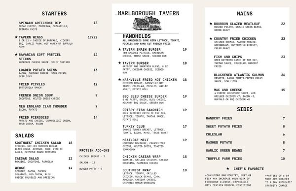 Menu photo 2 Marlborough Tavern Marlborough, CT