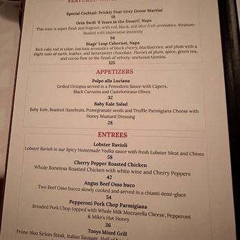 Tony's Di Napoli - Menu - Italian Near Me - New York, New York Tony's Di Napoli - Menu - Italian Near Me - New York, New York