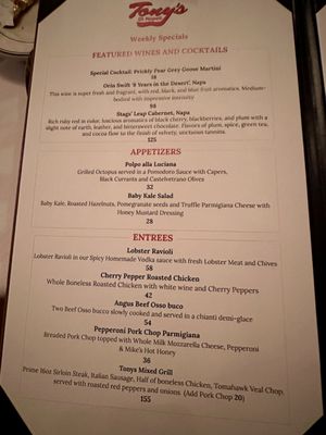 Menu photo 2 Tony's Di Napoli New York, NY Menu photo 2 Tony's Di Napoli New York, NY