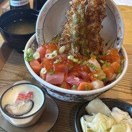 Sashimi aimori tendon set Sashimi aimori tendon set