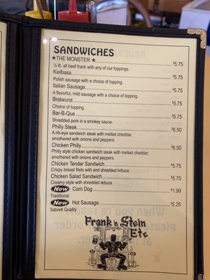 Menu photo 4 Frank N' Stein Etc Stuart, FL