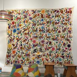 Surroundings - Mexican embroidered tapestry.