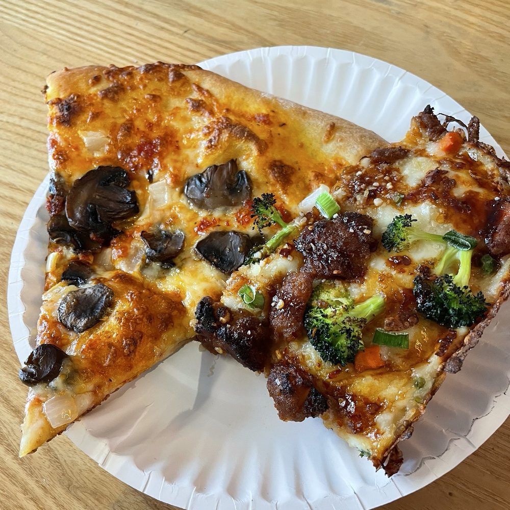 Pizza Wizard - Mushroom pizza and general tso pizza slices - Pizza Near Me - Rochester, New York Pizza Wizard - Mushroom pizza and general tso pizza slices - Pizza Near Me - Rochester, New York