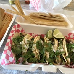 La Morenita - Pork and Chicken Tamales Lengua tacos