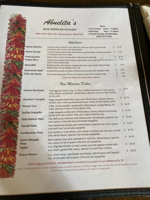 Menu photo 3 Abuelita's New Mexican Kitchen Albuquerque, NM Menu photo 3 Abuelita's New Mexican Kitchen Albuquerque, NM