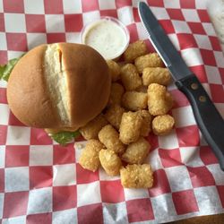 Favorite Mistake Sports Bar - Tasty cheeseburger and tots