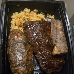 BJ's Restaurant & Brewhouse - That's all the rice I got. The loaded baked potato wasn't loaded, and there was nothing to load actually, but it was tasting good.