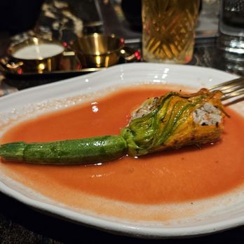 Maison Kasai - Squash blossom stuffed with crab.. delish - French Near Me - Los Angeles, California Maison Kasai - Squash blossom stuffed with crab.. delish - French Near Me - Los Angeles, California