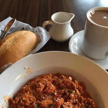 Keren Restaurant - Eggs with silsi, French rolls and coffee. - Ethiopian Near Me - Washington, DC, District of Columbia