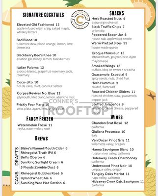 Menu photo 1 Conner's Rooftop Fort Wayne, IN