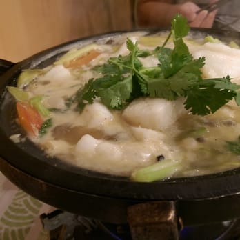Boiling Stone Fish - Small fish hot pot (we find out later you can add items to cook) - Chinese Near Me - Rosemead, California