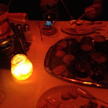 Geja's Cafe - Cooking our meat in the pot of oil...so fun!!! - Fondue Near Me - Chicago, Illinois