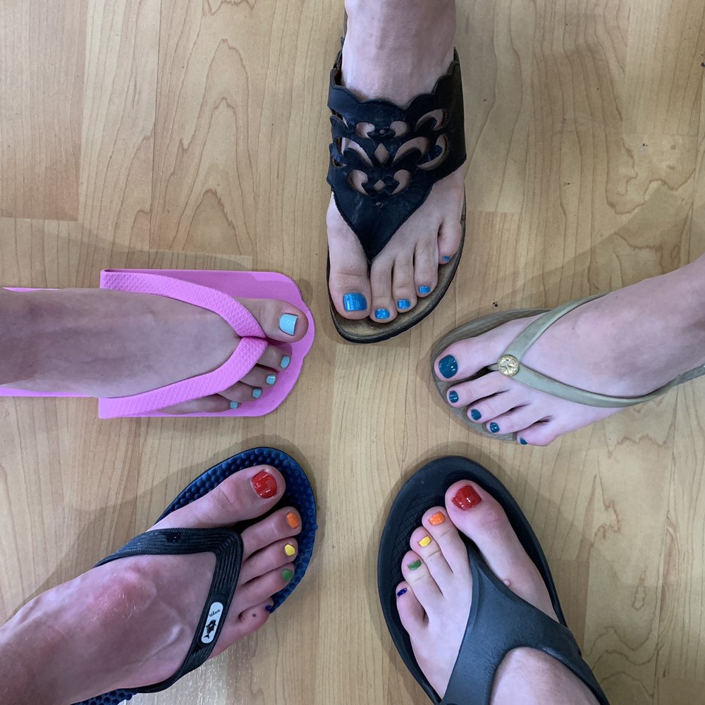 Nothing But Nails - Rainbow toes!  Fun! - Nail Salons Near Me - Saratoga, California