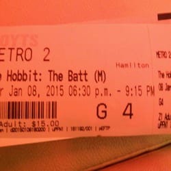 Metro by Hoyts - Our tickets - shows the price and our assigned seat