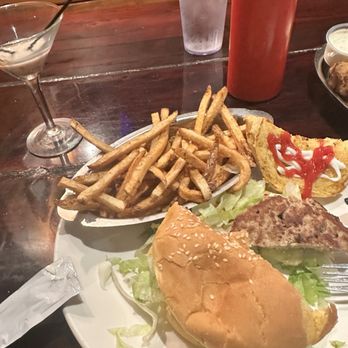 Whistle Post Tavern - Turkey Burger with a side of fries - Music Venues Near Me - Conyers, Georgia Whistle Post Tavern - Turkey Burger with a side of fries - Music Venues Near Me - Conyers, Georgia