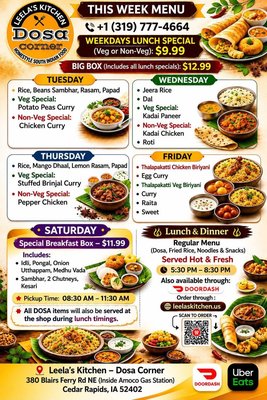 Menu photo 1 Leela's Kitchen Cedar Rapids, IA