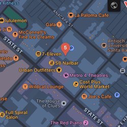 Tesla Supercharger - State Street Santa Barbara - Precise location