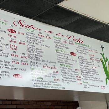 Sabor De La Vida - Menu - Mexican Near Me - Edinburgh, Indiana Sabor De La Vida - Menu - Mexican Near Me - Edinburgh, Indiana