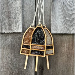 Tulips - Lobster, Mussel and Oyster shell buoy ornaments Made in Maine by a woman owned, small business.
