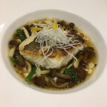 Tojo's - Part of the 5-course - seabream with maitake mushrooms. Fish over cooked. Broth was light and not too salty. - Japanese Near Me - Vancouver, British Columbia Tojo's - Part of the 5-course - seabream with maitake mushrooms. Fish over cooked. Broth was light and not too salty. - Japanese Near Me - Vancouver, British Columbia