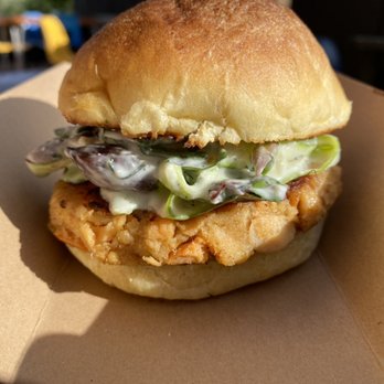 Pigasus - Smoked Trout Cake w/ a shaved asparagus & herb salad, yogurt, & a potato roll. - Barbeque Near Me - Fort Benton, Montana Pigasus - Smoked Trout Cake w/ a shaved asparagus & herb salad, yogurt, & a potato roll. - Barbeque Near Me - Fort Benton, Montana