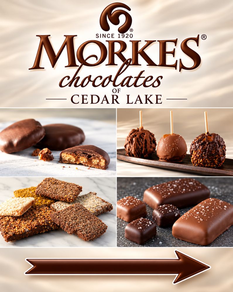 Morkes Chocolates Cedar Lake Logo