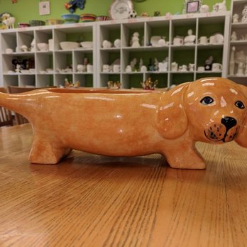 The Pottery Patch - Stretch Dog painted sample! Can be used as a planter or container. - Paint-Your-Own Pottery Near Me - Dunkirk, Maryland