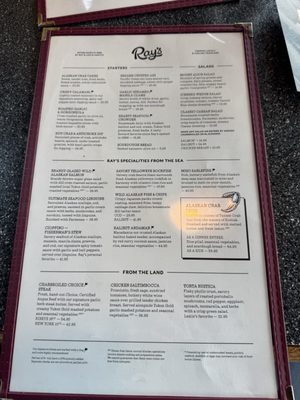 Menu photo 2 Ray's Waterfront Seward, AK