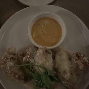 Luna Bistro Cafe - Garlic Wings with spicy ranch - New American Near Me - Long Beach, California Luna Bistro Cafe - Garlic Wings with spicy ranch - New American Near Me - Long Beach, California